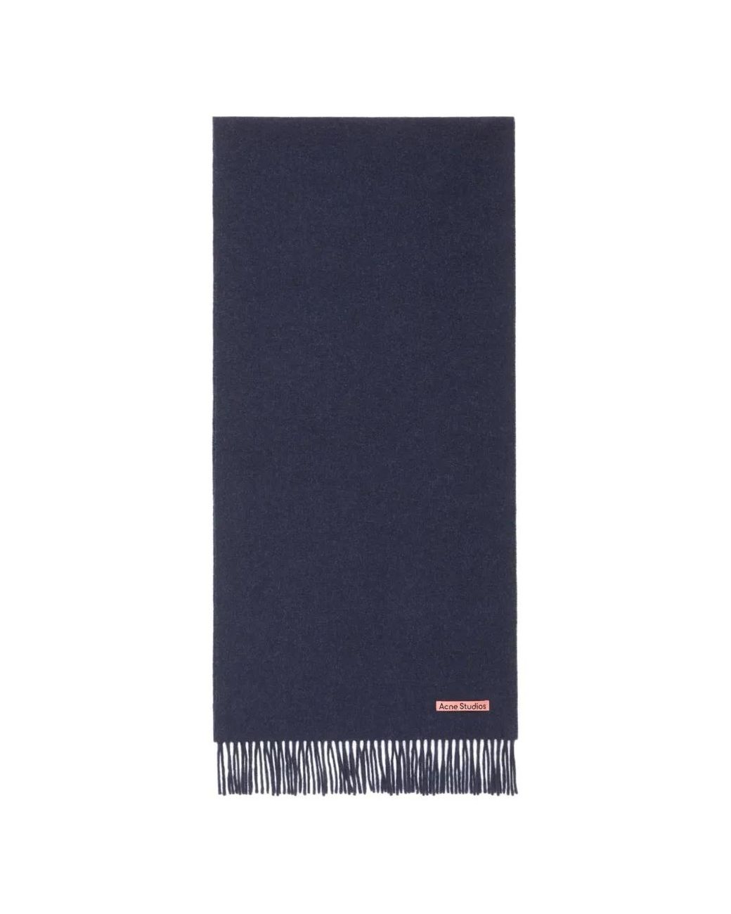 Acne Blue Fringe Wool Scarf – Narrow