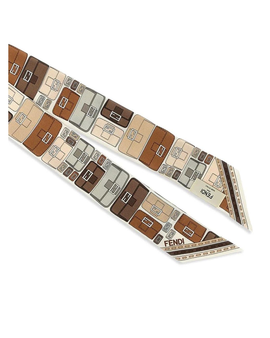 Fendi Wrappy Silk Scarf in Metallic | Lyst