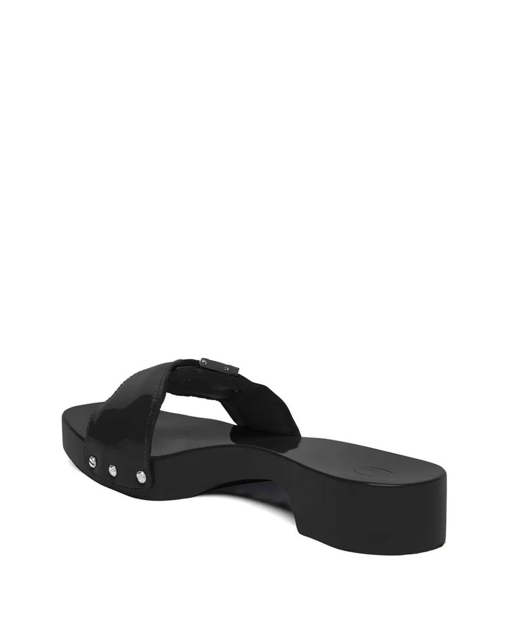 Scholl Black Patent-Leather Buckled Sandals