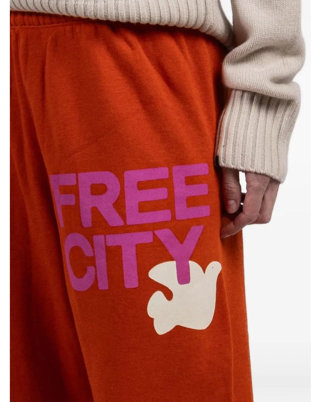Freecity Red Logo-Print Track Pants