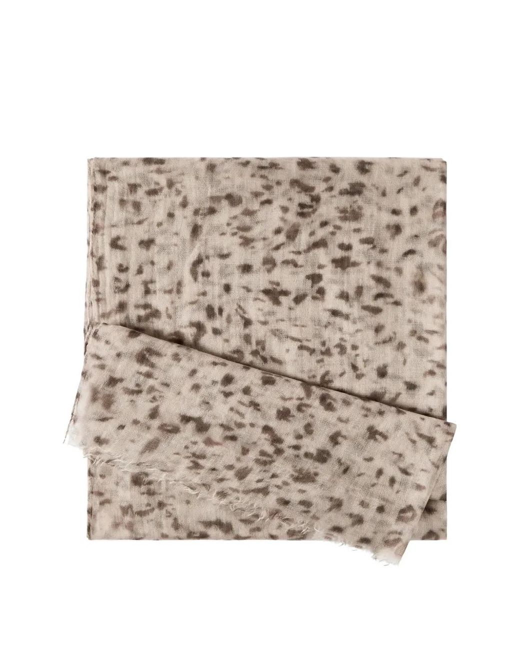 Brunello Cucinelli Natural Lynx-Print Cashmere Scarf