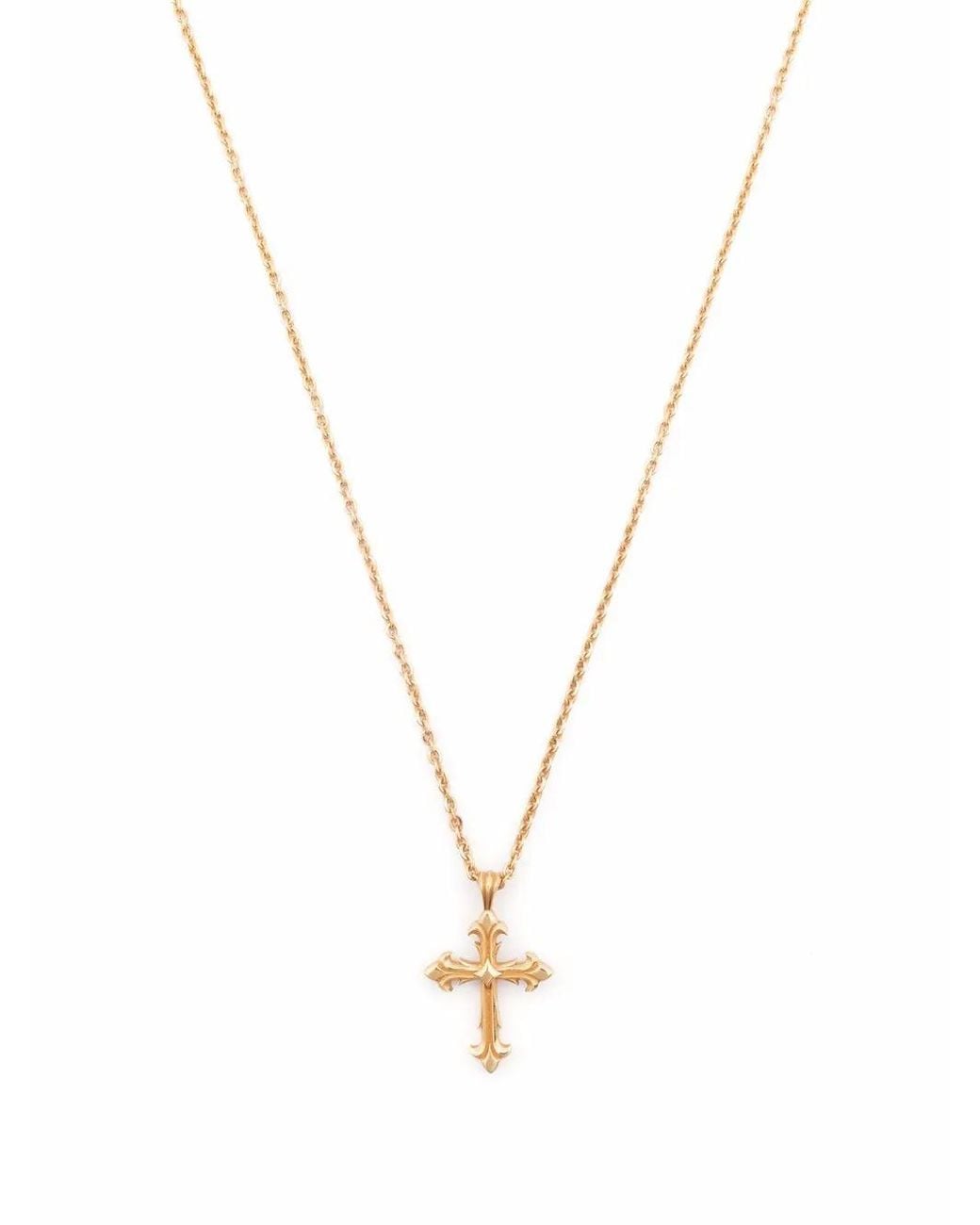 Emanuele Bicocchi Metallic Fleury Cross Pendant Necklace