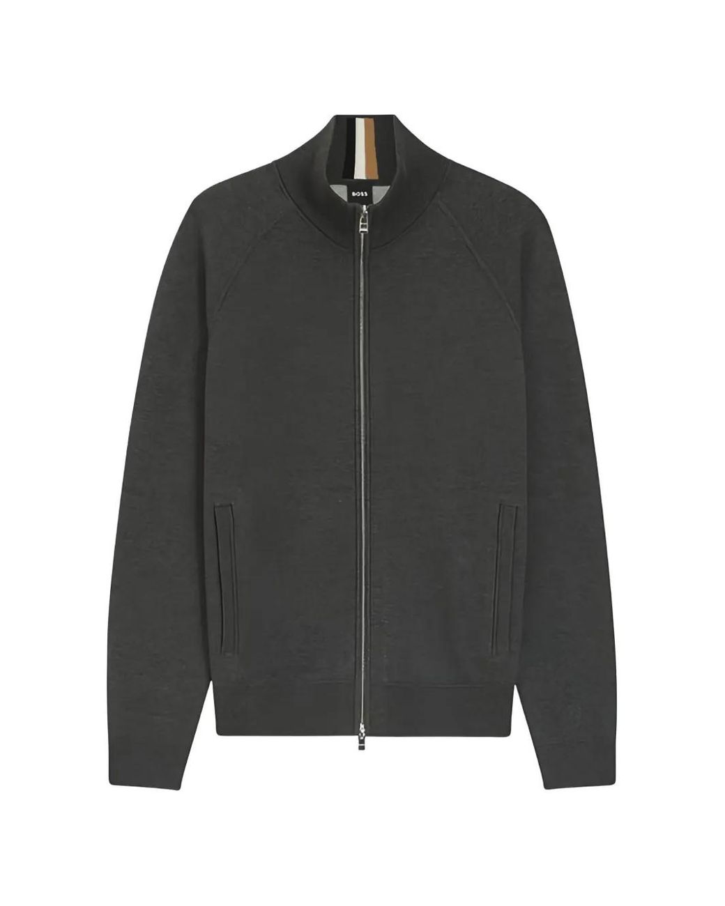 Boss Black Zip-Up Cardigan for men