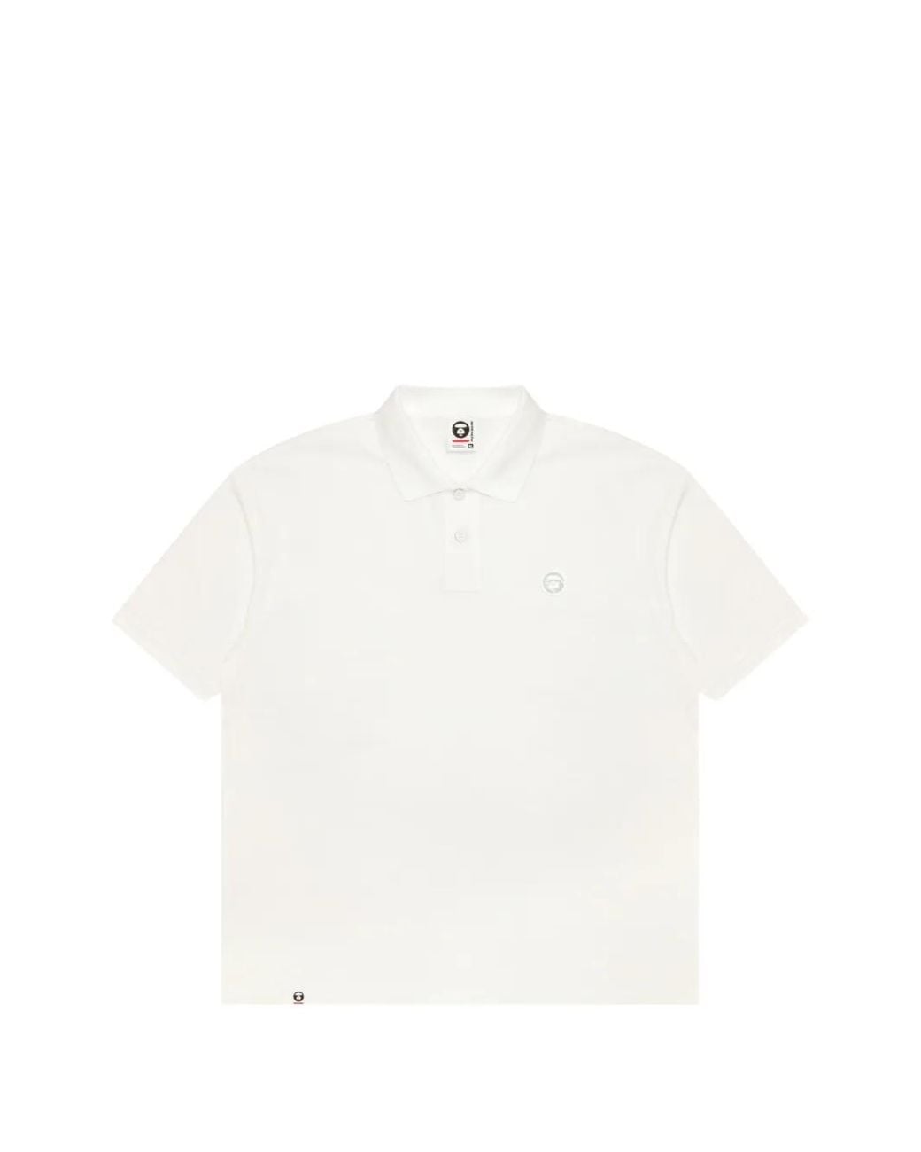 Aape By A Bathing Ape White Logo Short-Sleeve Polo Shirt for men