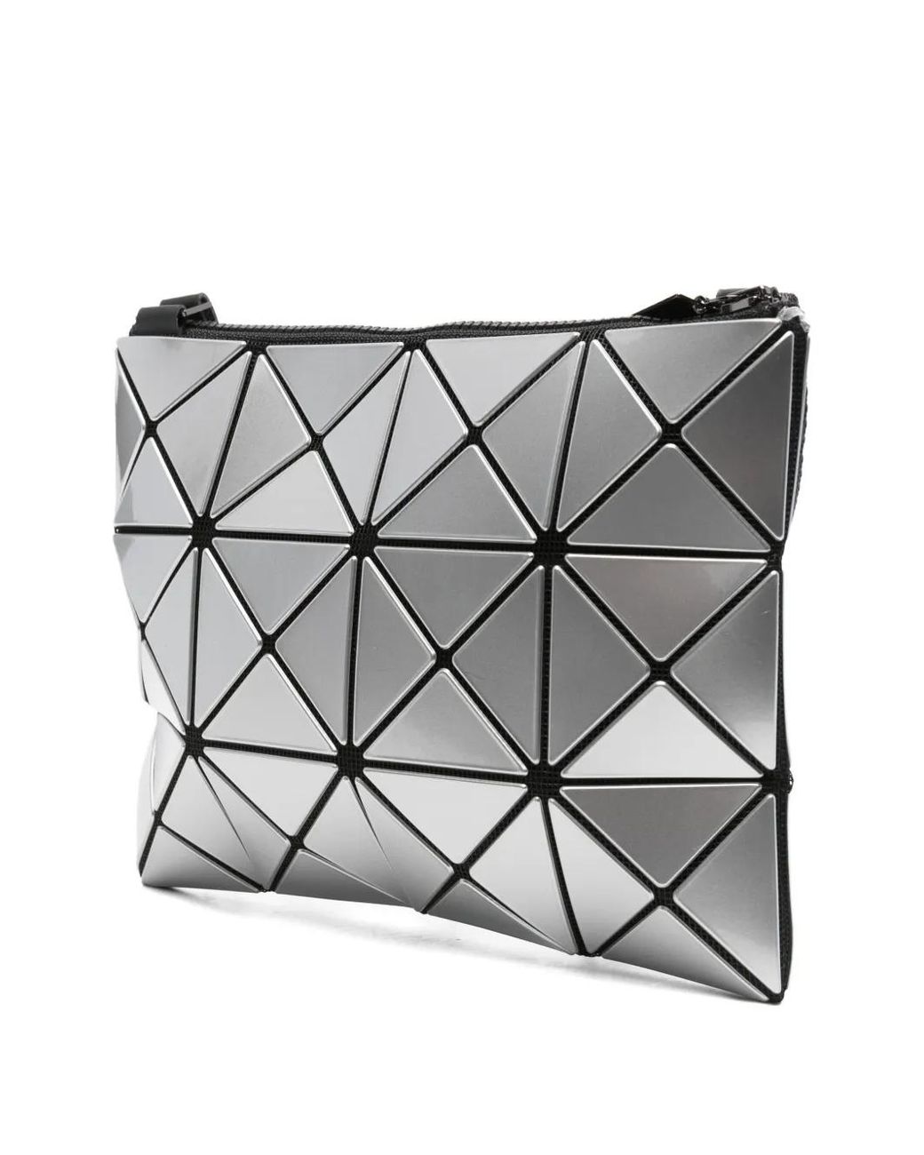 Issey Miyake Gray Lucent Geometric-Pattern Shoulder Bag