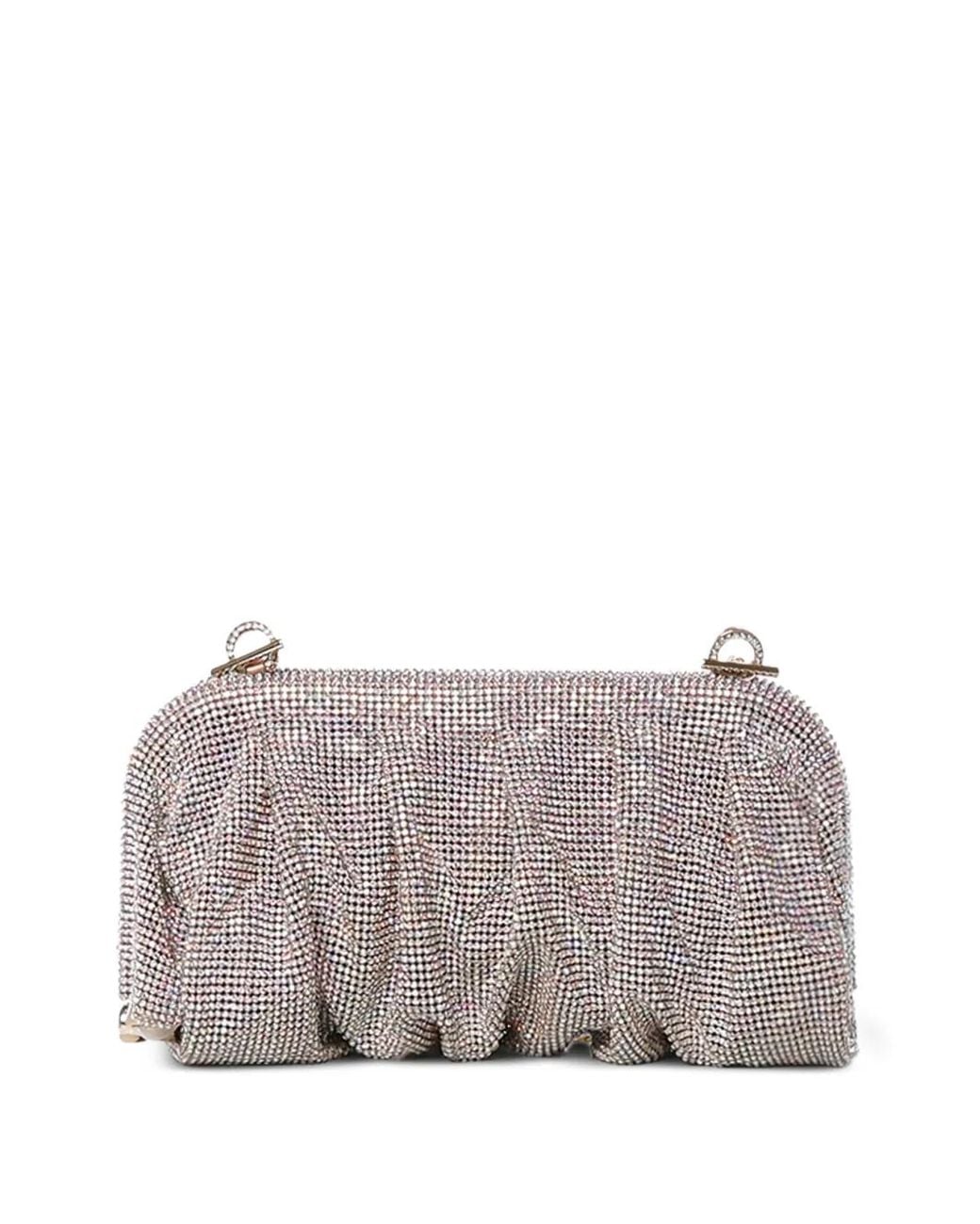 Benedetta Bruzziches Gray Venus La Grande Metal Mesh Shoulder Bag
