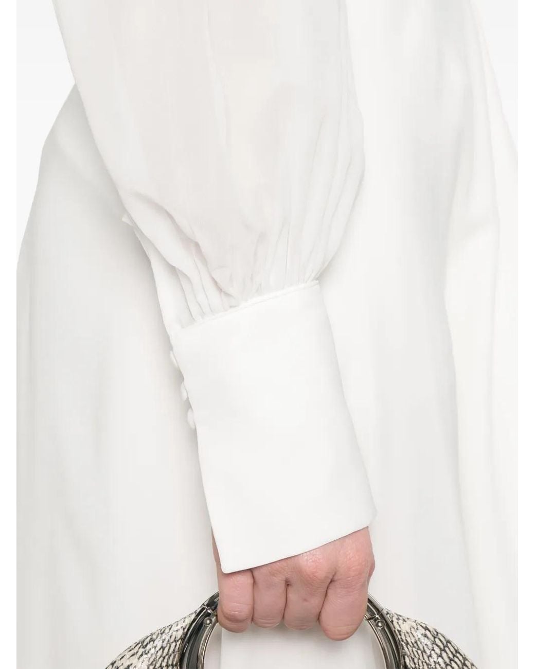 DE SANTIS White Bluse Aus Seide