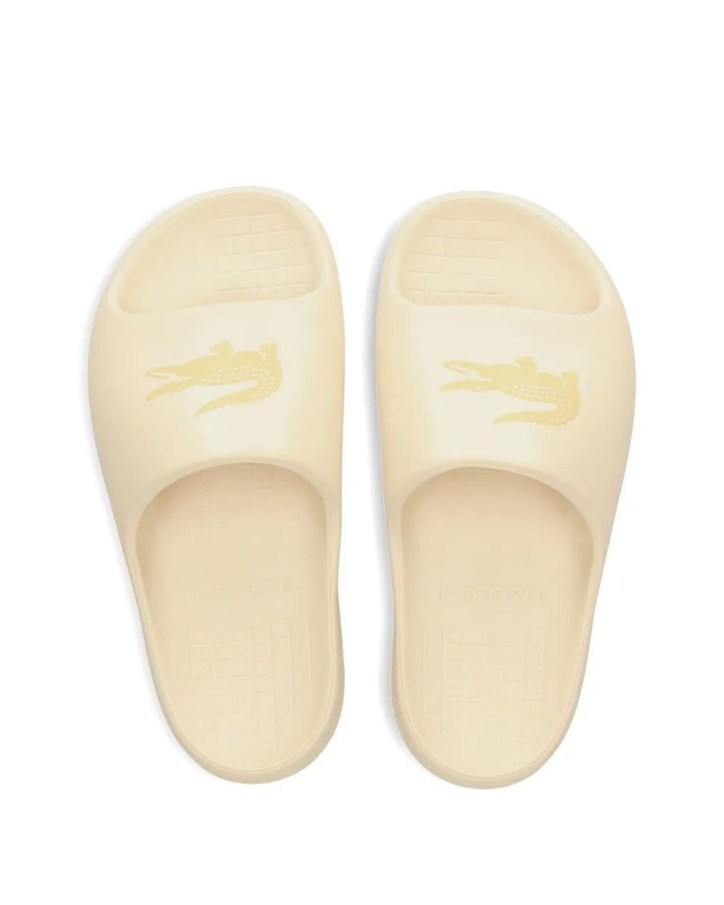 Lacoste Natural Plateau-Pantoletten Mit Kroko-Logo