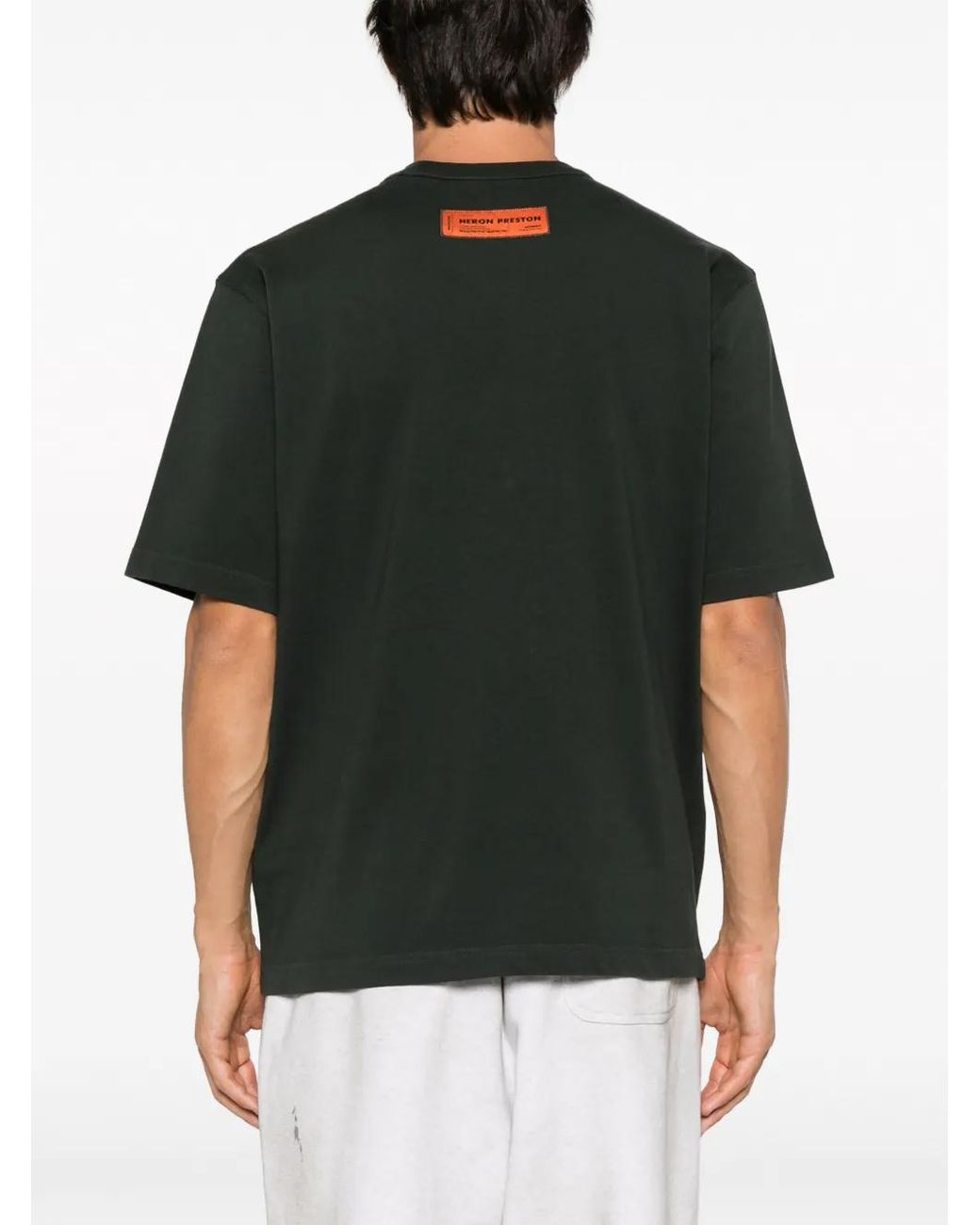 Heron Preston Black Graphic-Print Cotton T-Shirt for men