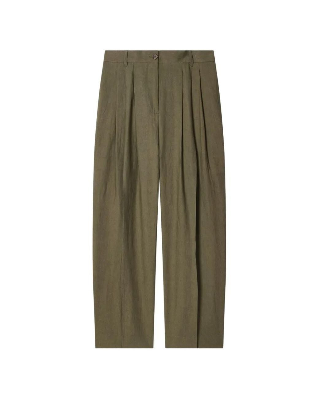 Paul Smith Green Pleated Linen Trousers