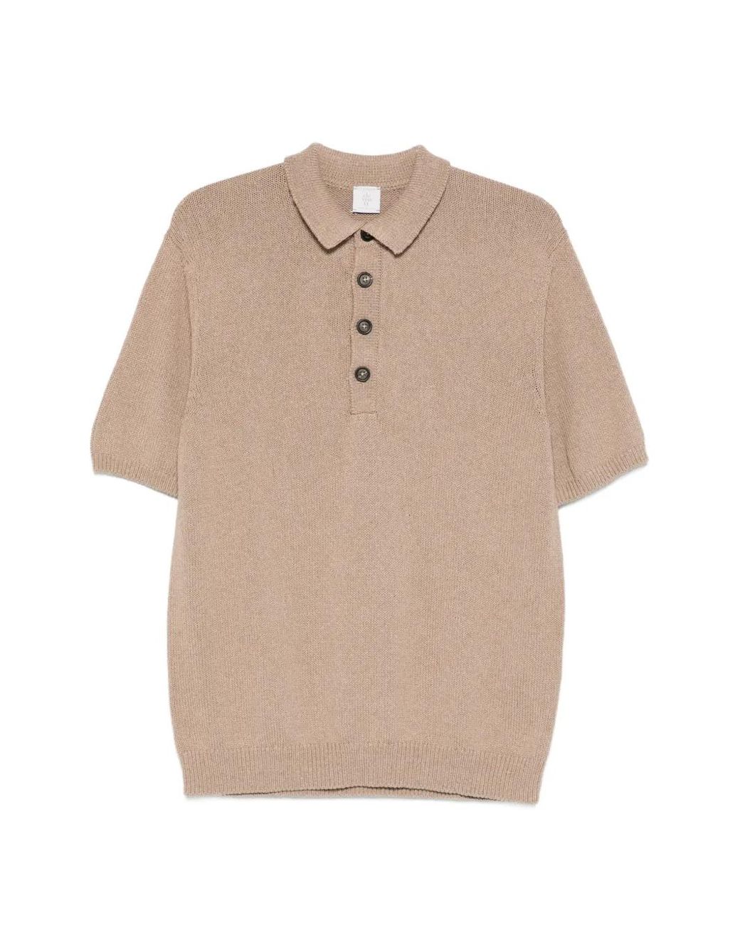 Eleventy Natural Knitted Polo Shirt for men