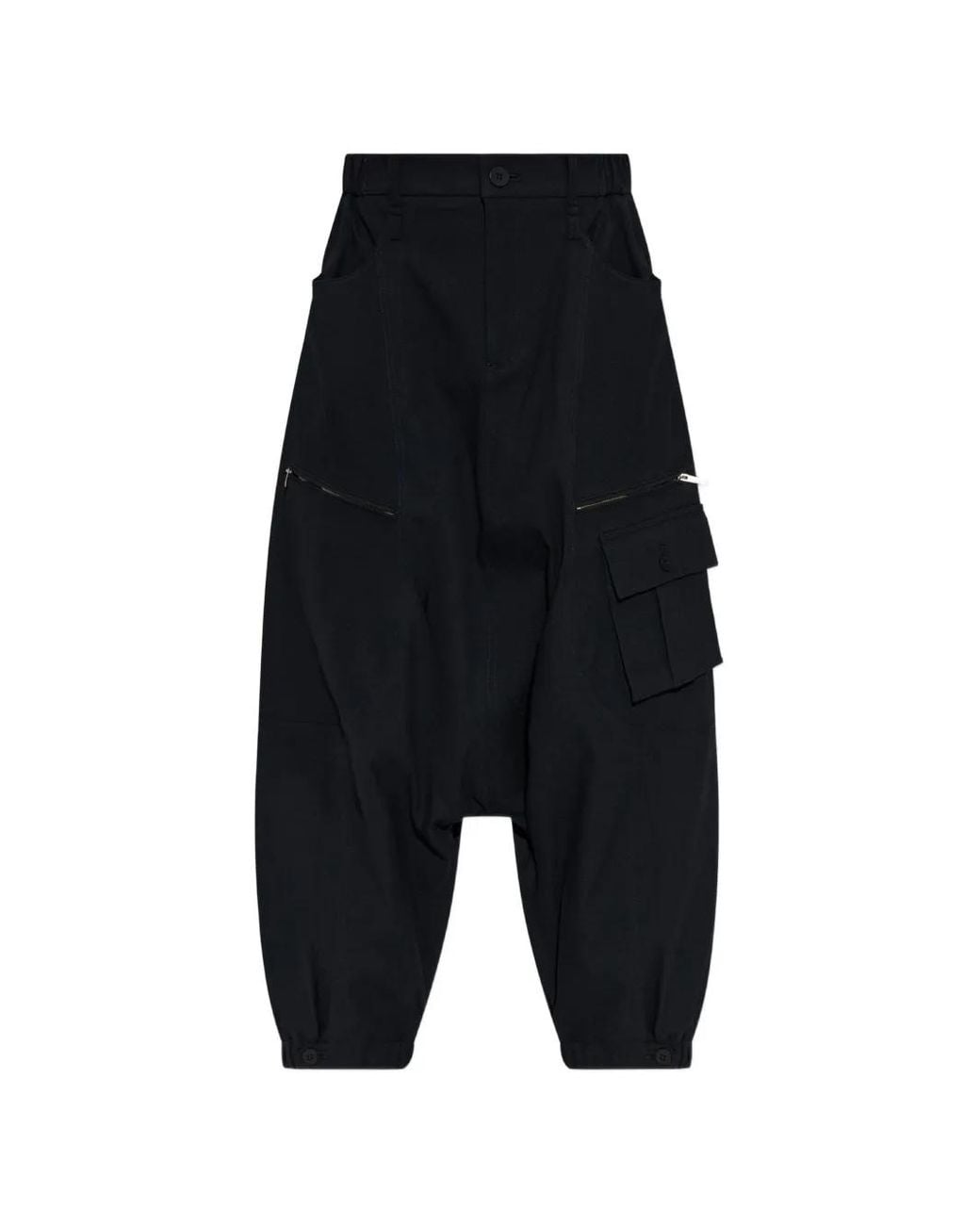 Issey Miyake Blue Low-Crotch Cropped Cargo Pants