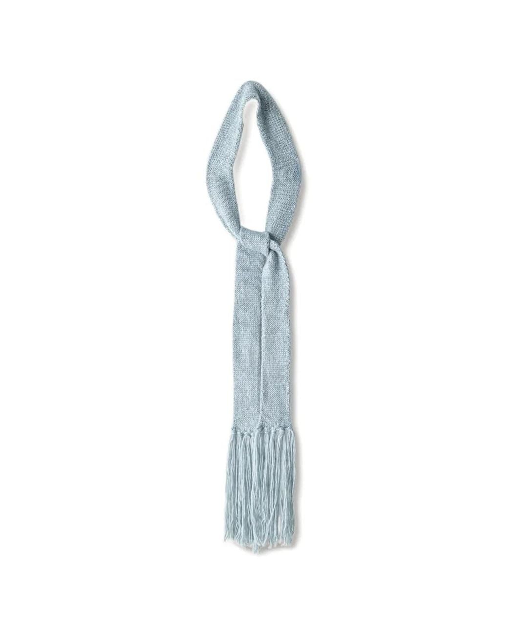 Essentiel Antwerp White Fringe-Trimmed Knitted Scarf