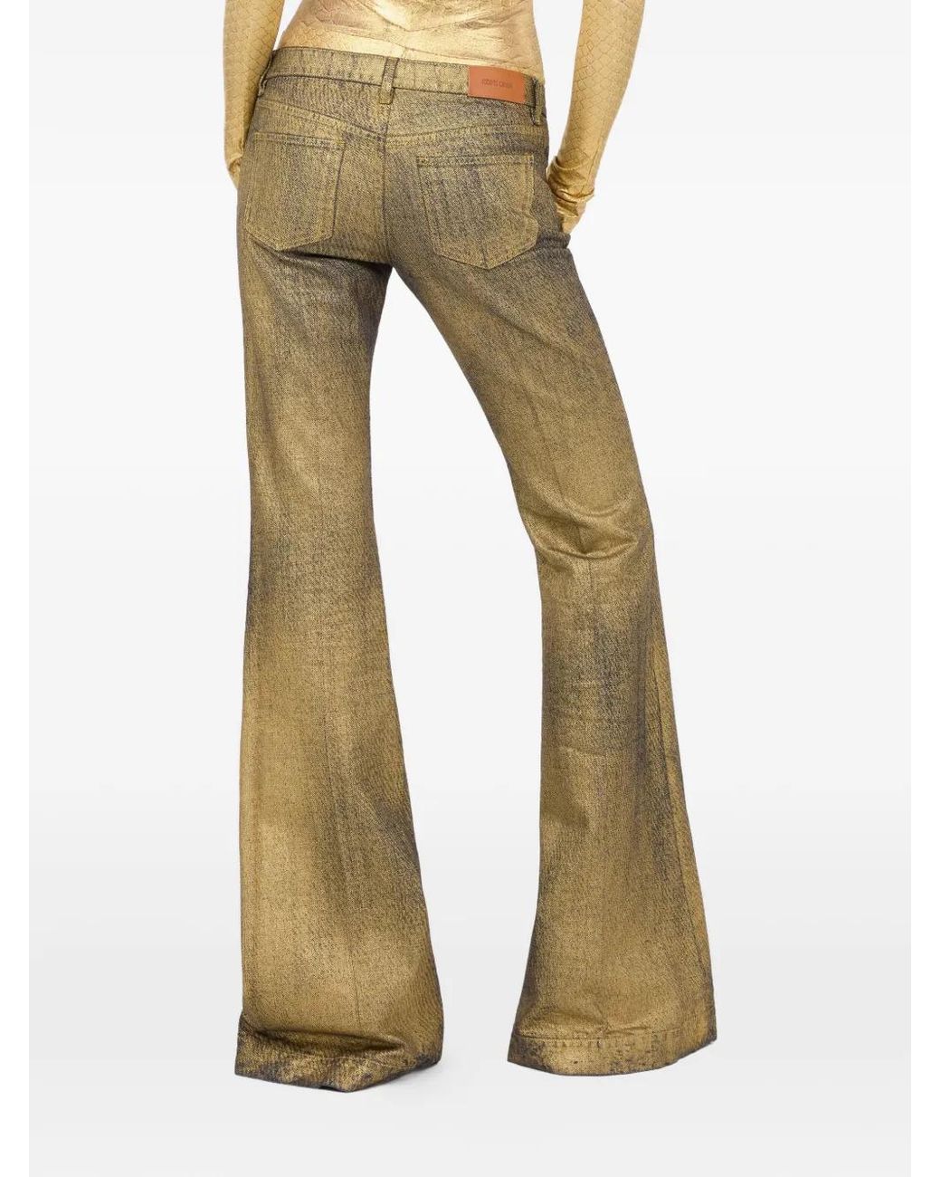 Roberto Cavalli Natural Faded-Effect Flared Jeans