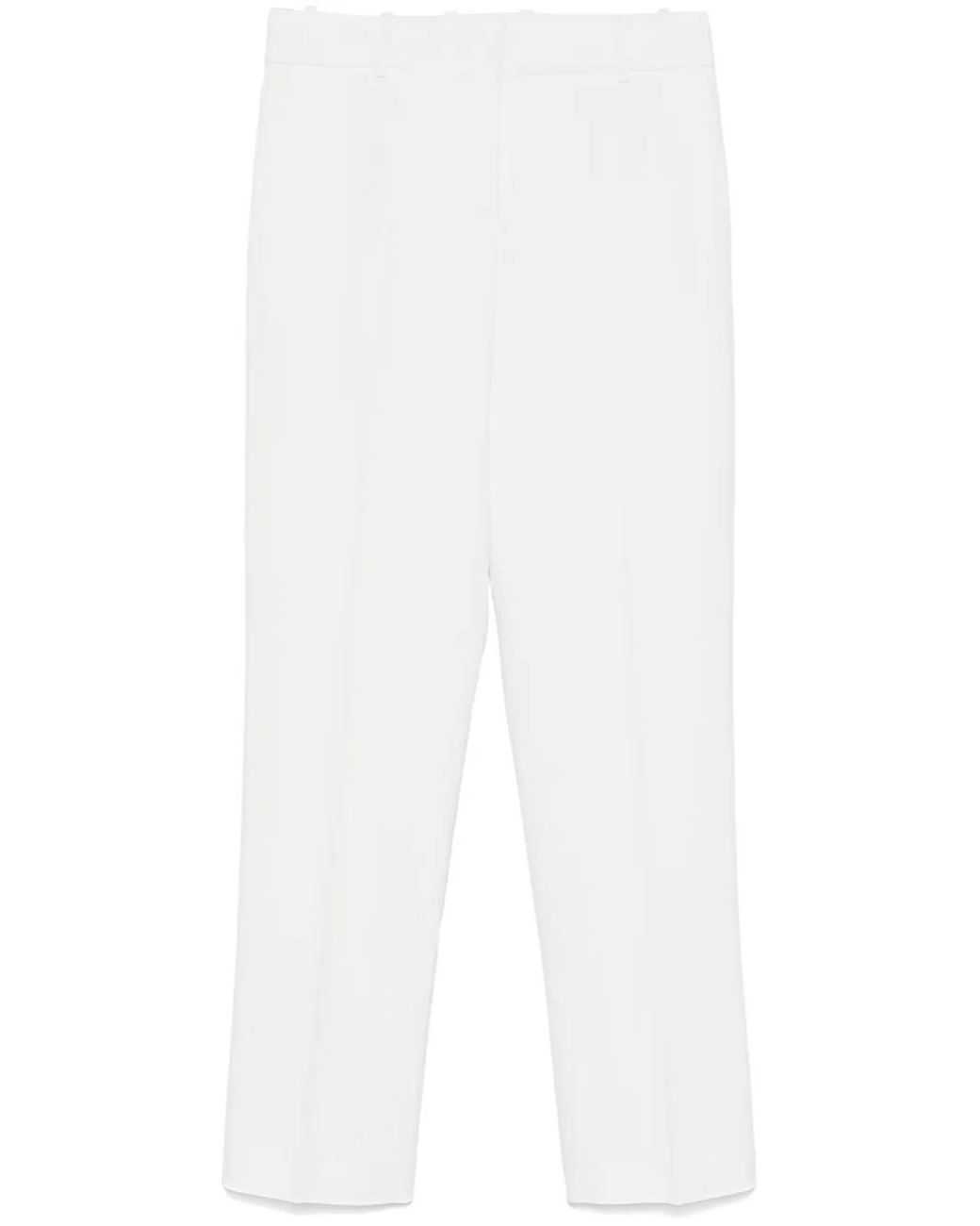 Ermanno Scervino White Tailored Straight-Leg Pants With Appeal