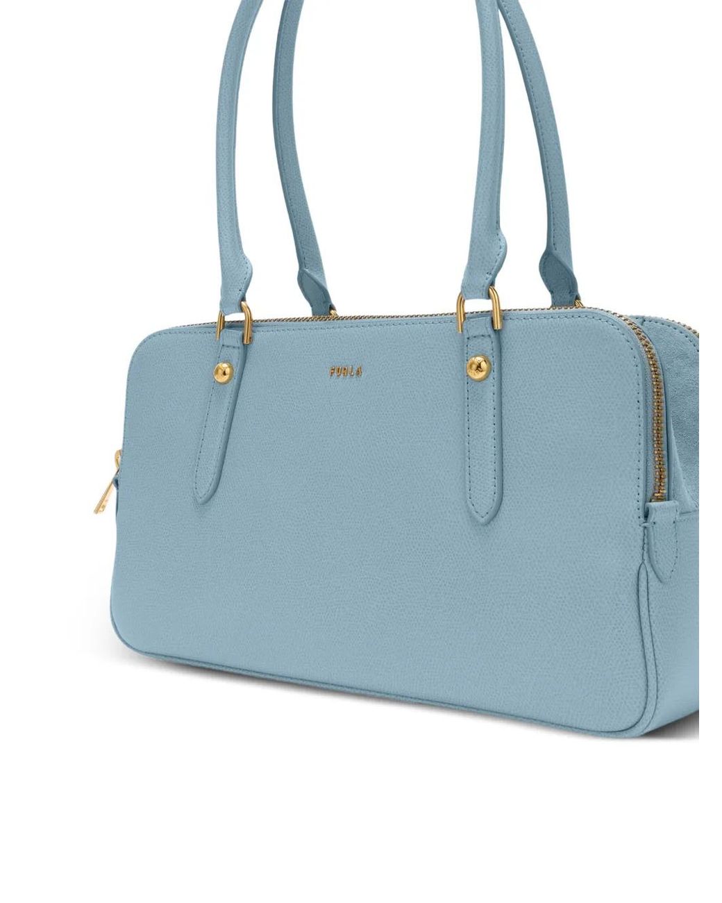Furla Blue Giulia Boston Bag M