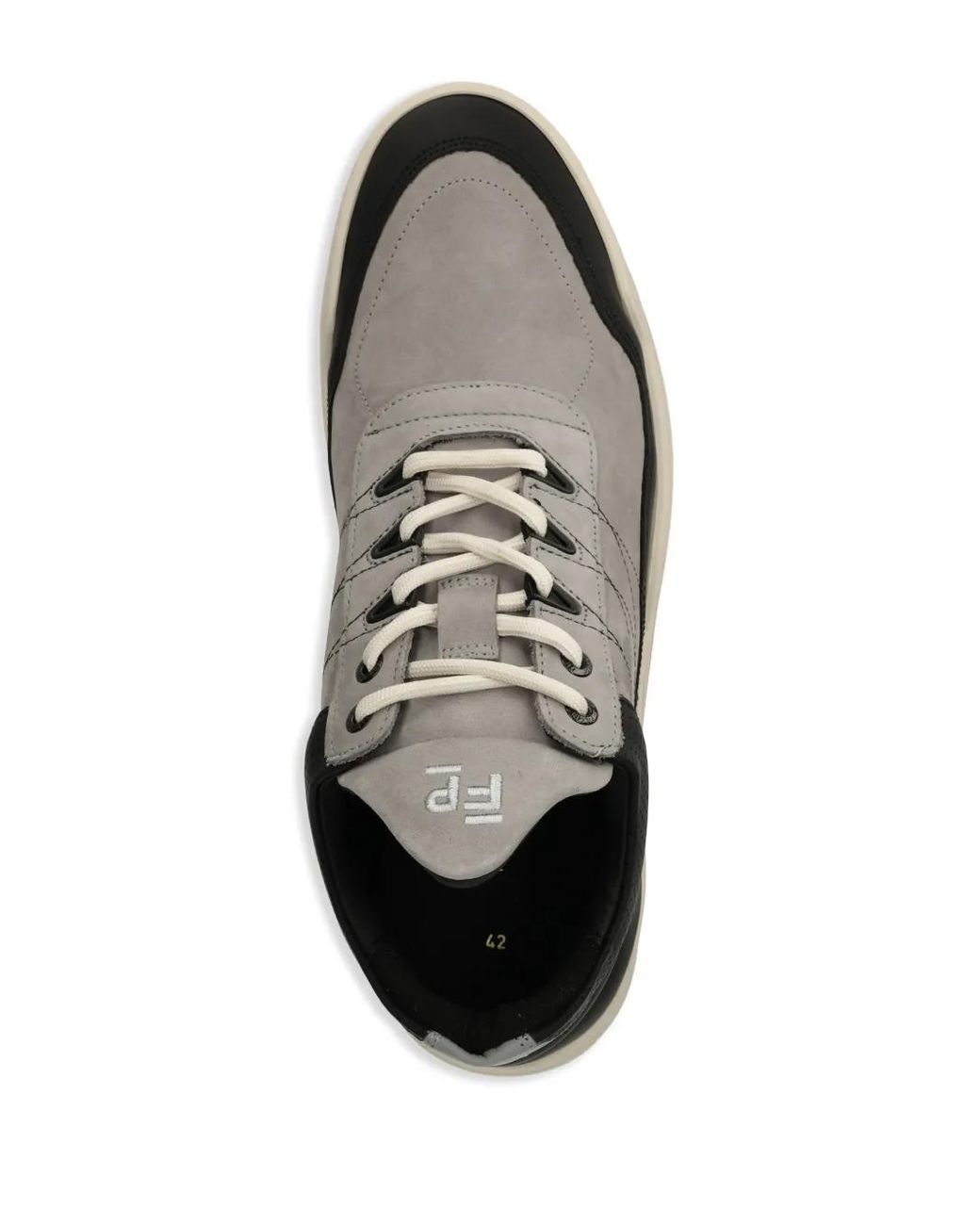 Filling Pieces Black Logo-Embroidered Sneakers for men