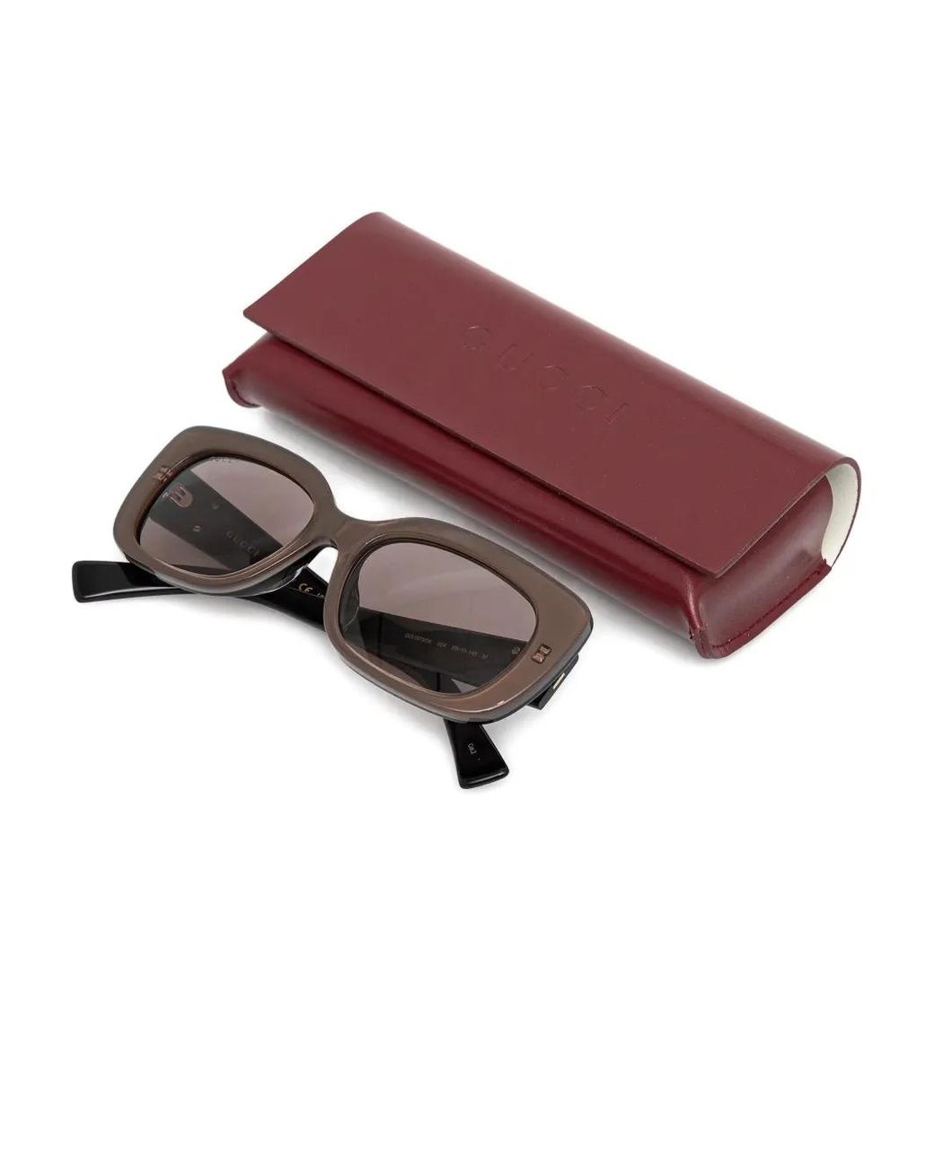 Gucci Brown Rectangle-Frame Sunglasses
