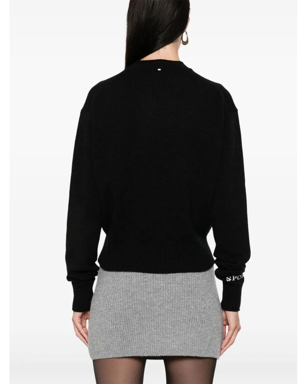 Sportmax Black Wool Crewneck Sweater