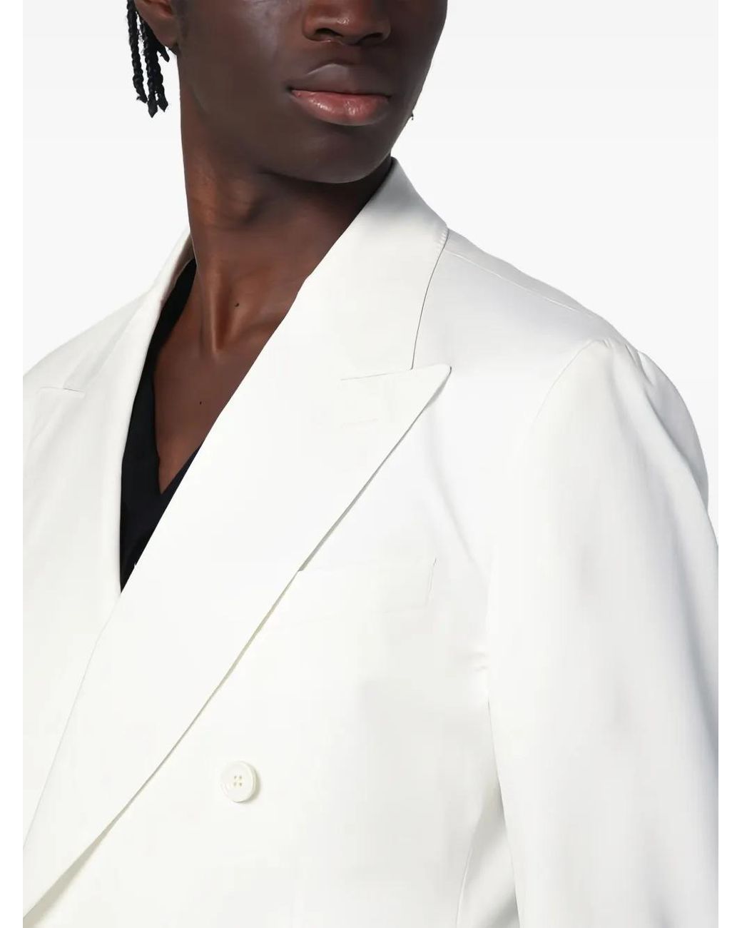 Dolce & Gabbana White Double-Breasted Blazer for men