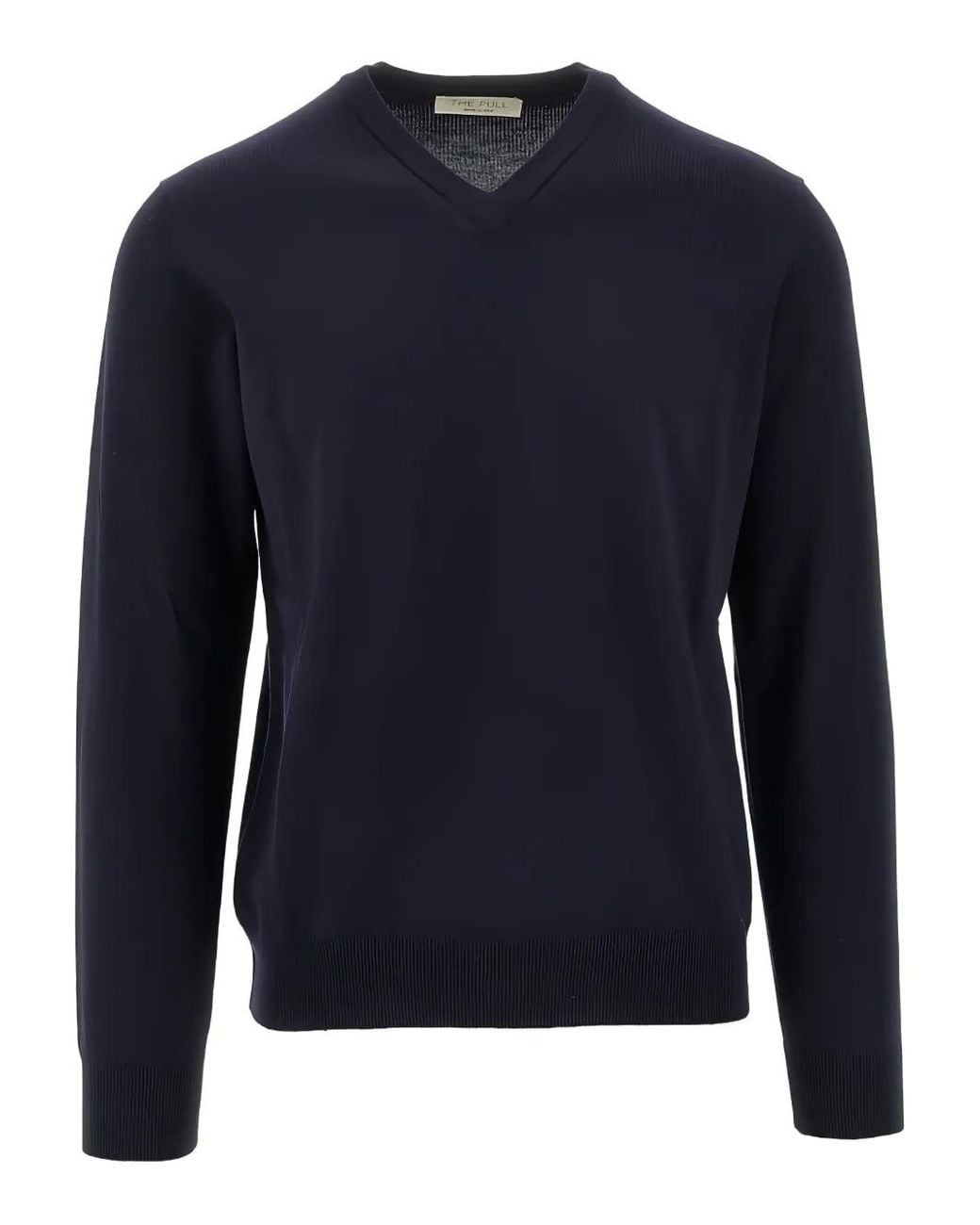 THE PULL Blue Pull À Col V for men