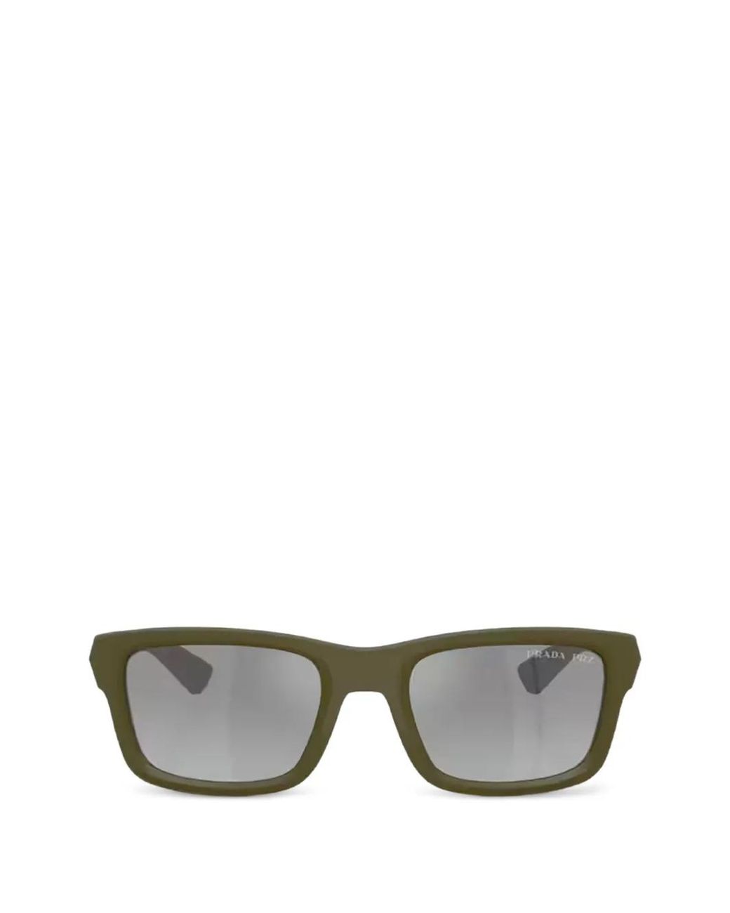 Prada Linea Rossa Gray Lunettes De Soleil Rectangulaires À Logo for men