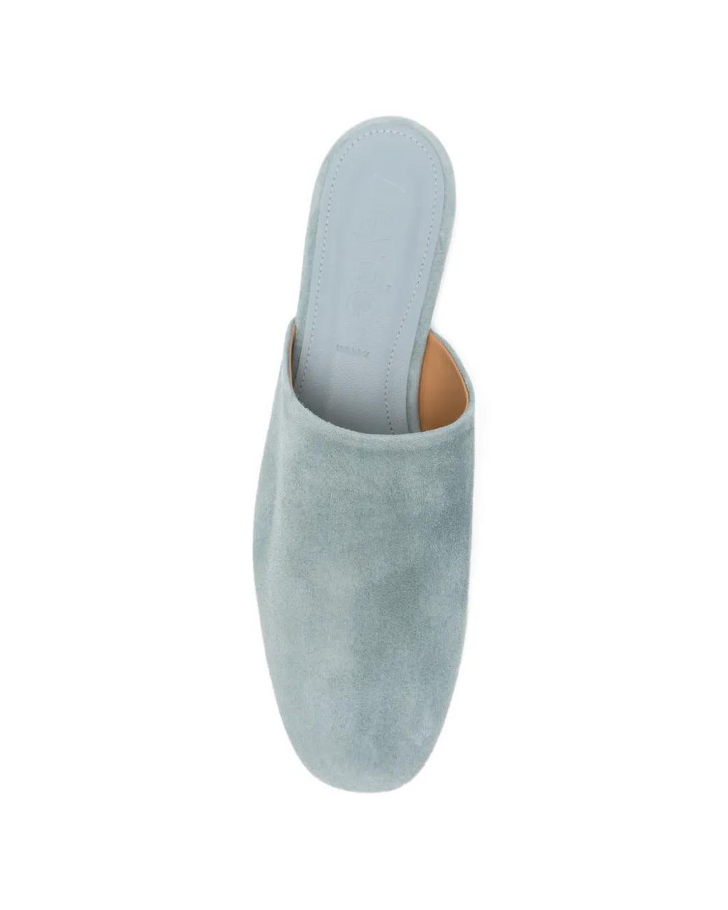Aeyde White Rega Suede Round-Toe Mules