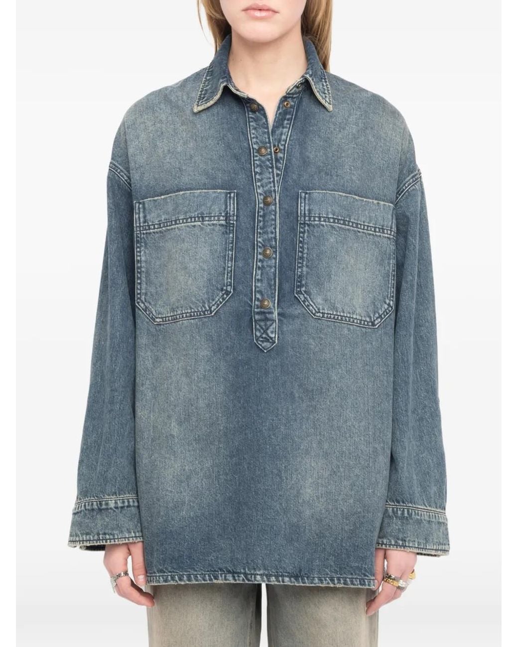 Zadig & Voltaire Blue Timona Denim Shirt