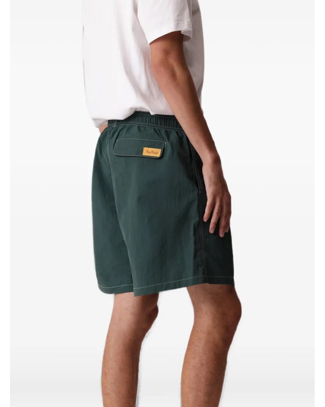 Fortela Green Doyle Contrast-Stitch Swim Shorts for men