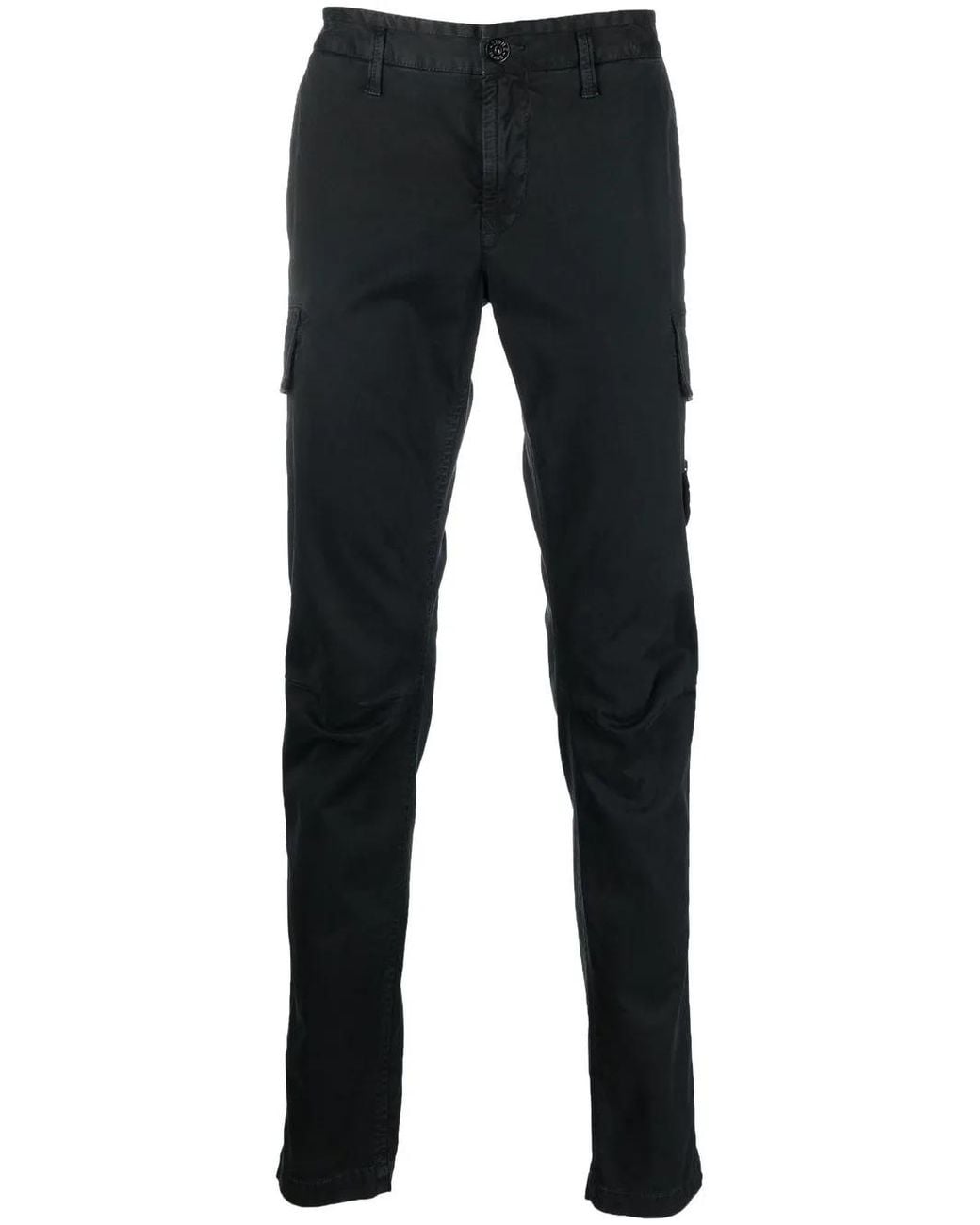 Stone Island Blue Compass-Patch Cargo Trousers for men