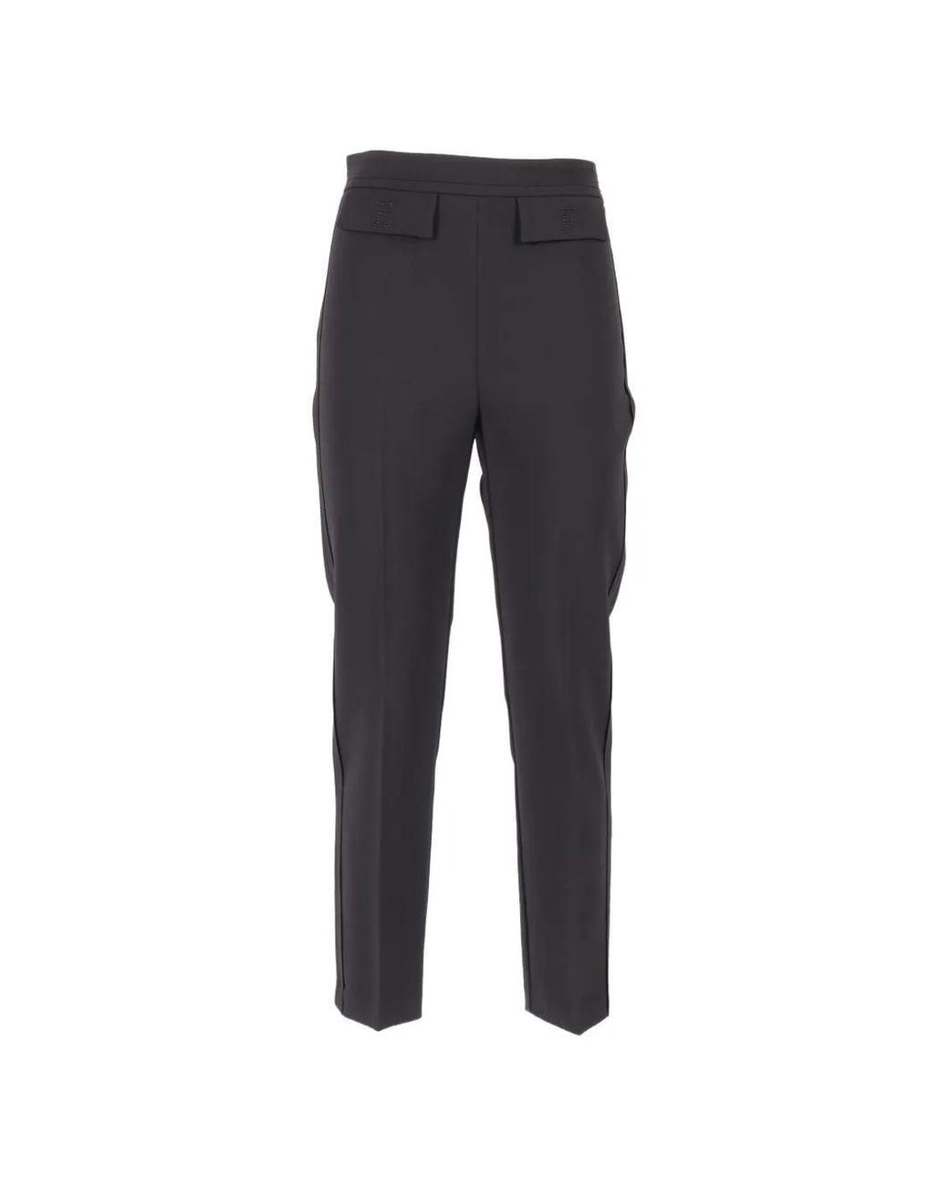 Elisabetta Franchi Blue Letter-Detail Trousers