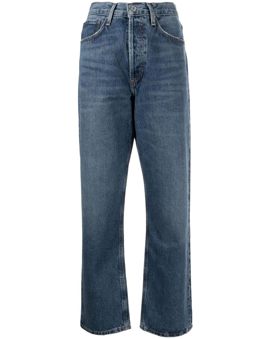 Agolde Blue 90's Wide-Leg Organic Cotton Jeans