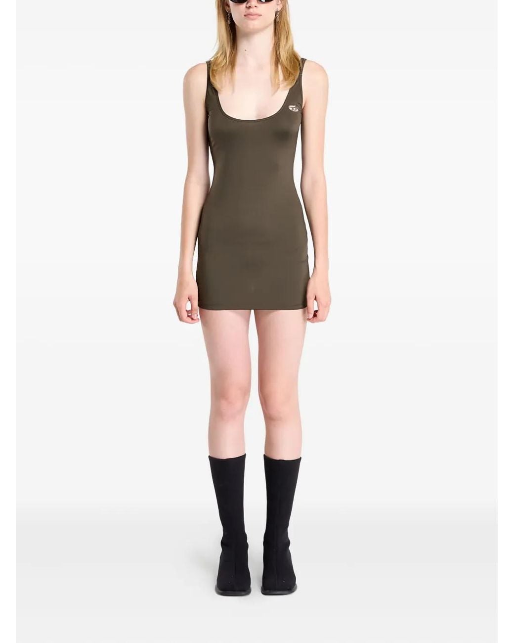 DIESEL Green Scoop-Neck Dress