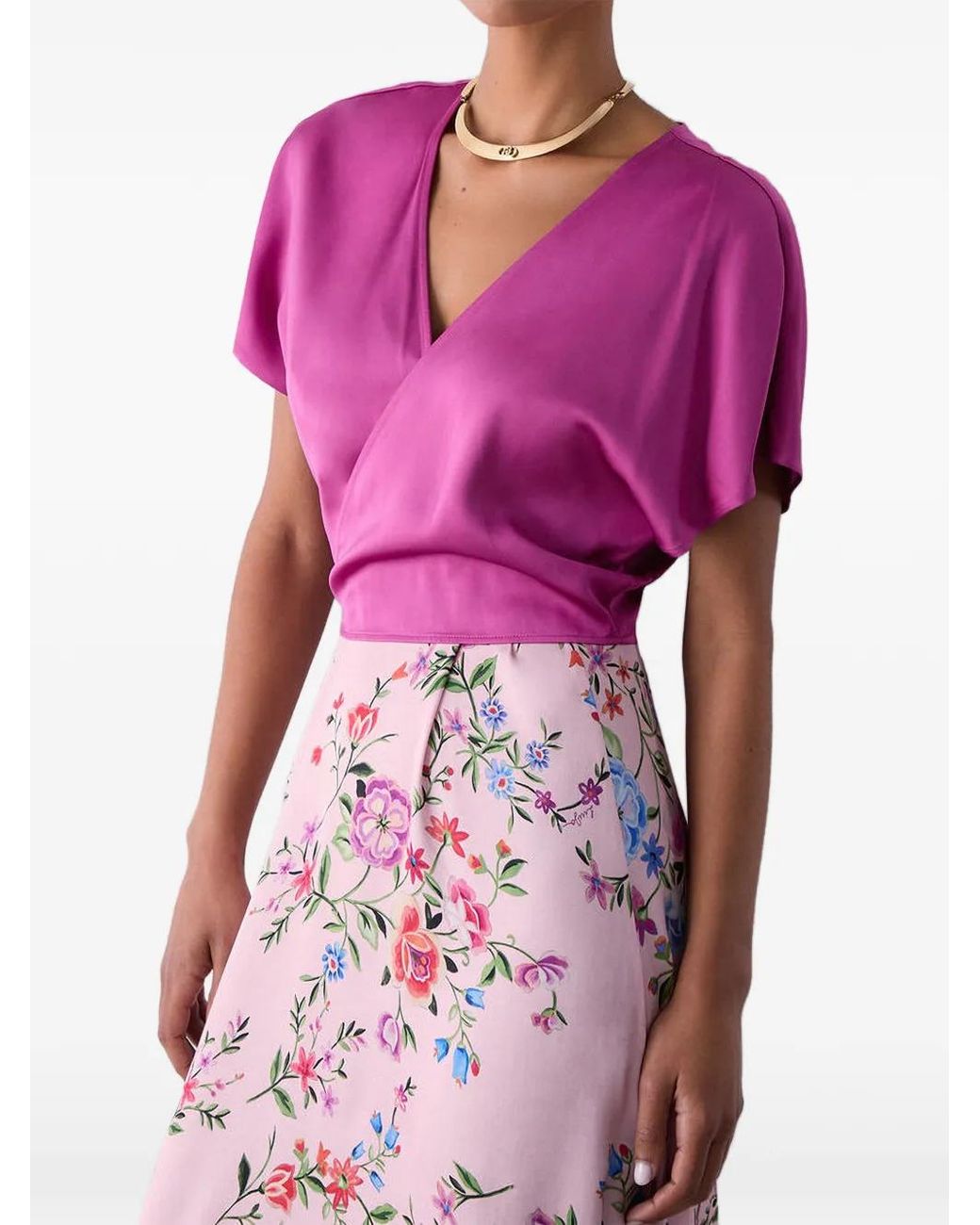 Liu Jo Pink Satin Wrap Top