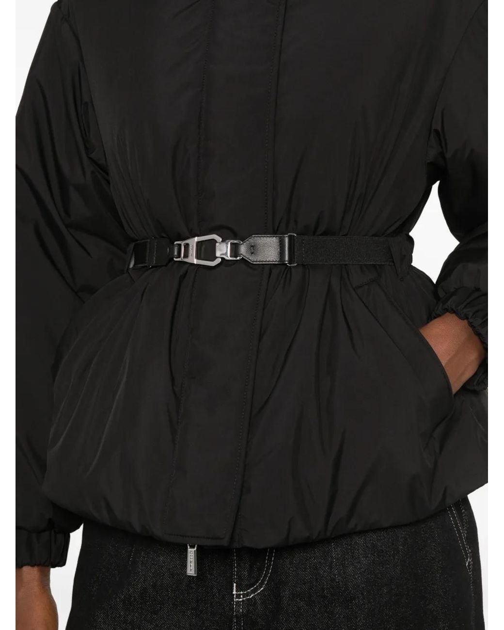 Moorer Black Belted Hooded Jacket