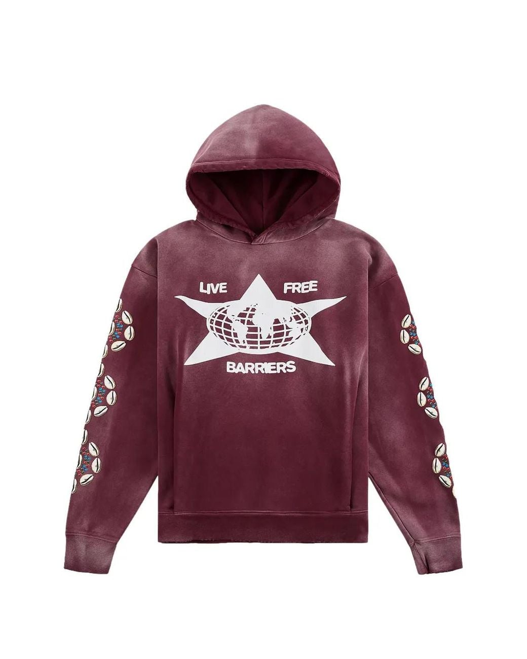 Barriers Purple Cowrie Shell Hoodie for men