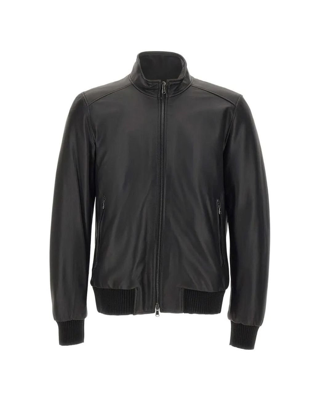 Barba Napoli Black Dakota Leather Jacket for men