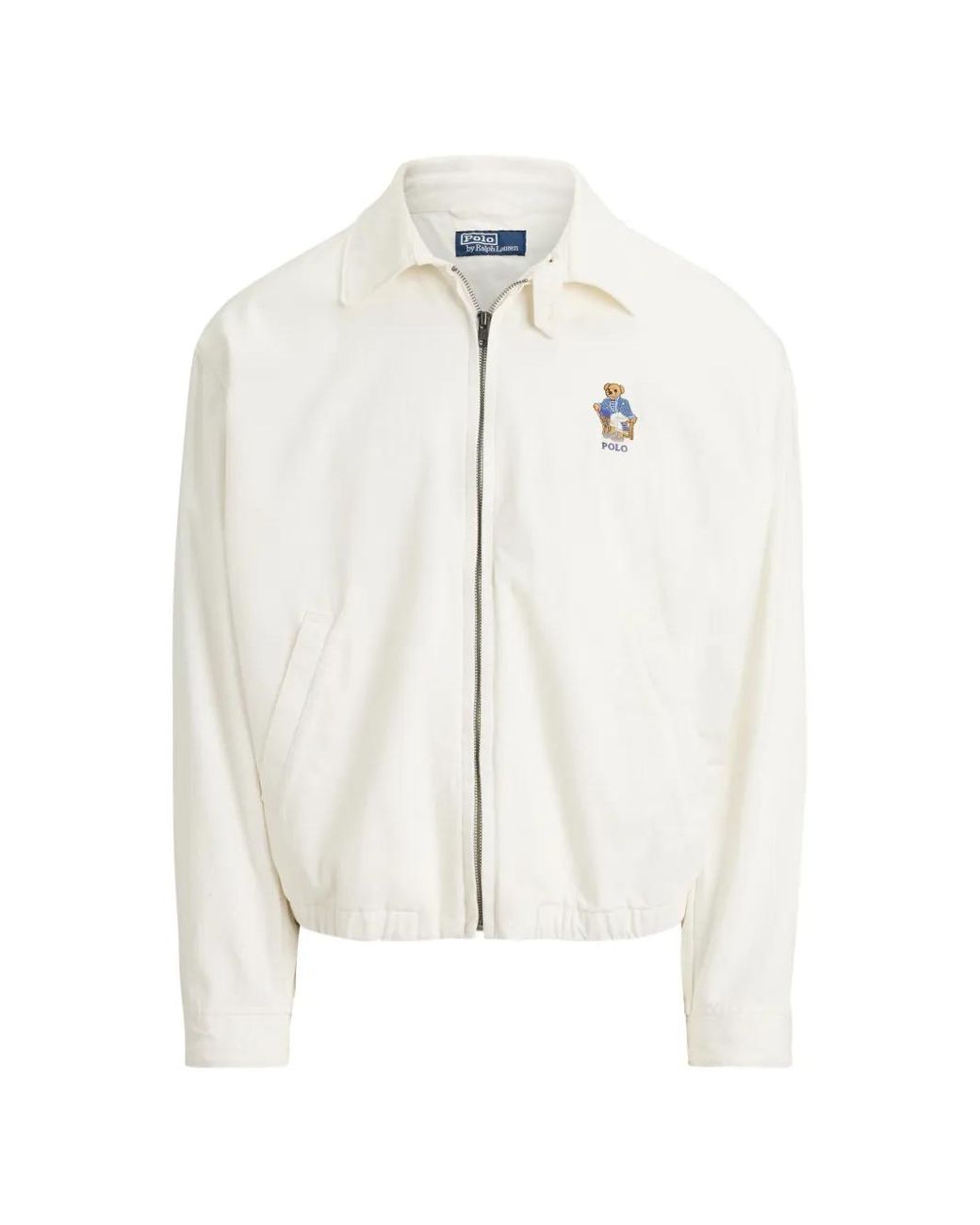 Polo Ralph Lauren White Bear-Embroidered Twill Jacket for men