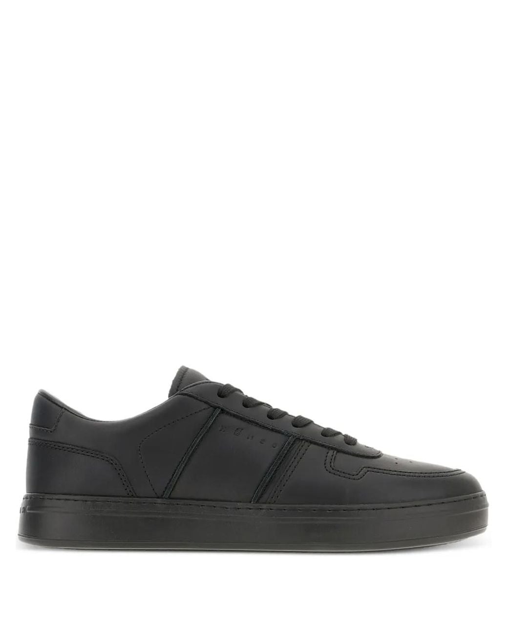 Hogan Black H668 Leather Lace-Up Trainers for men