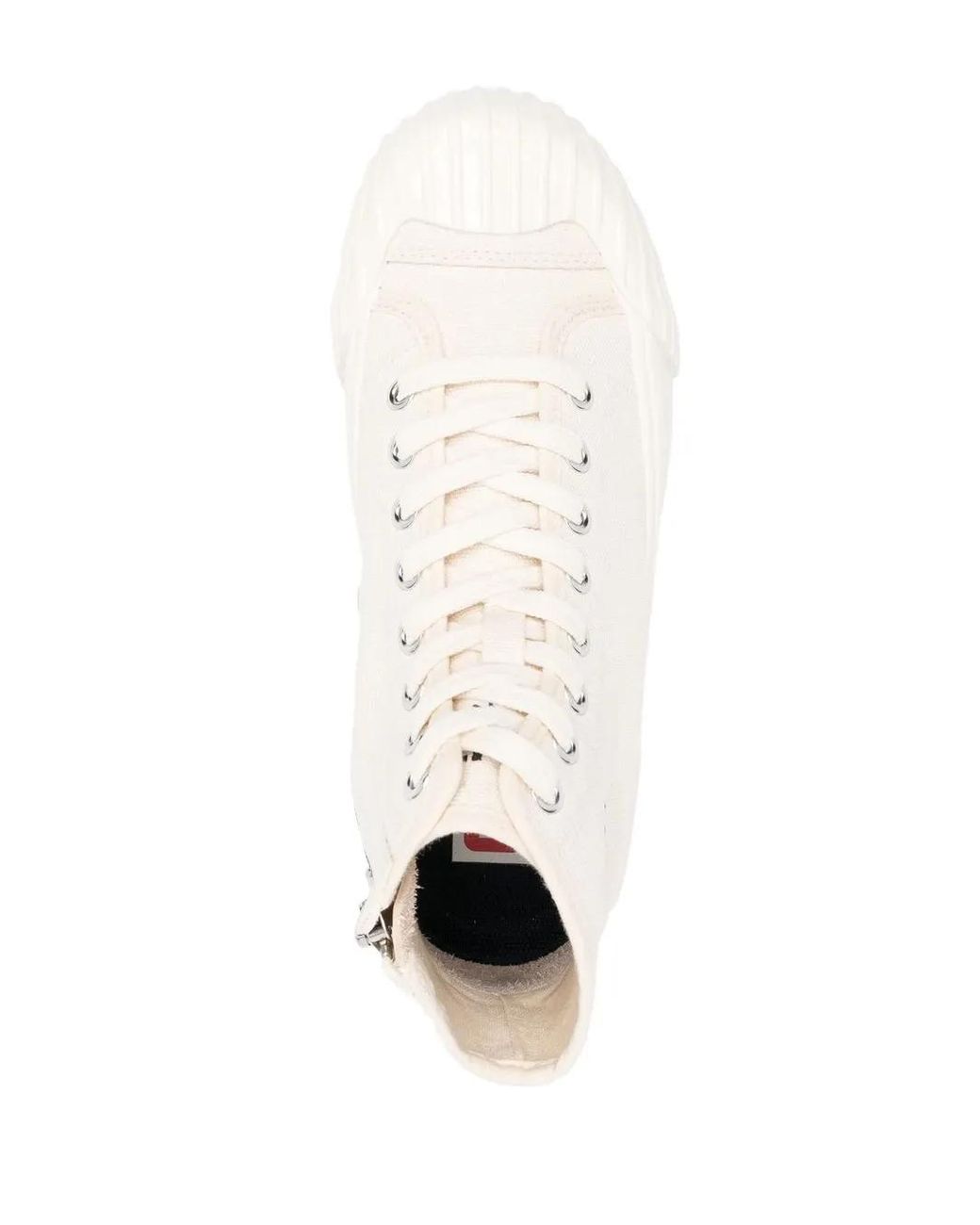 KENZO White Embroidered-Logo High-Top Sneakers