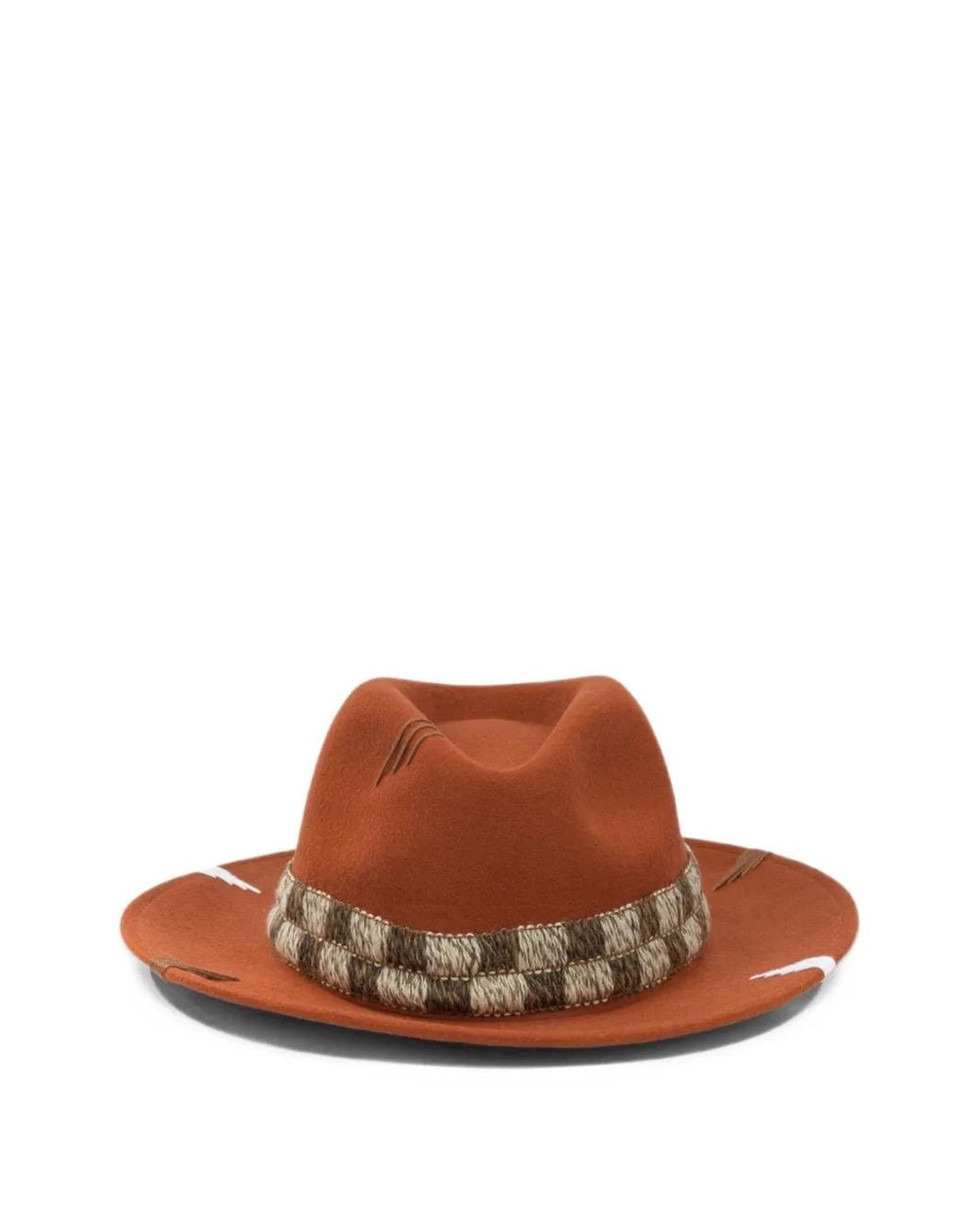 The Hat Gang I See You Check-Pattern Wool Hat in Brown | Lyst