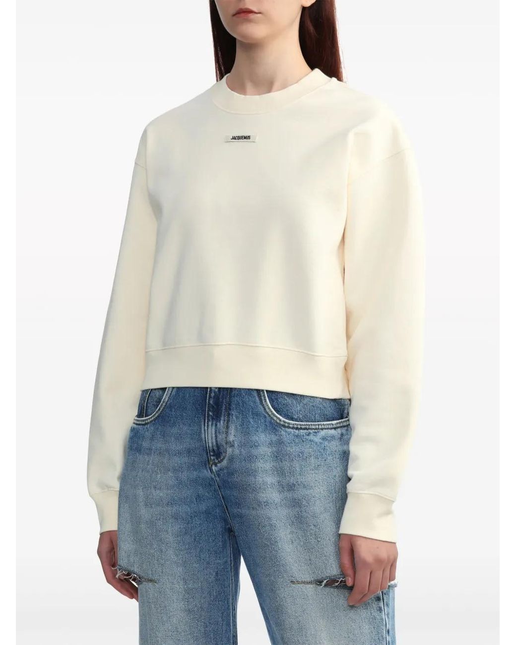 Jacquemus White Sweatshirt With Application