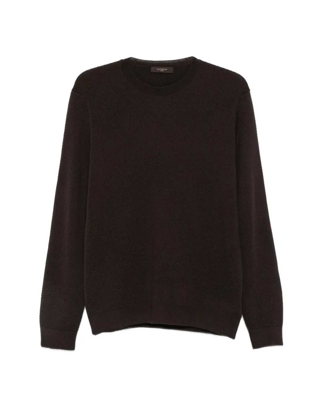 Slowear Black Pull En Maille Gaufrée for men