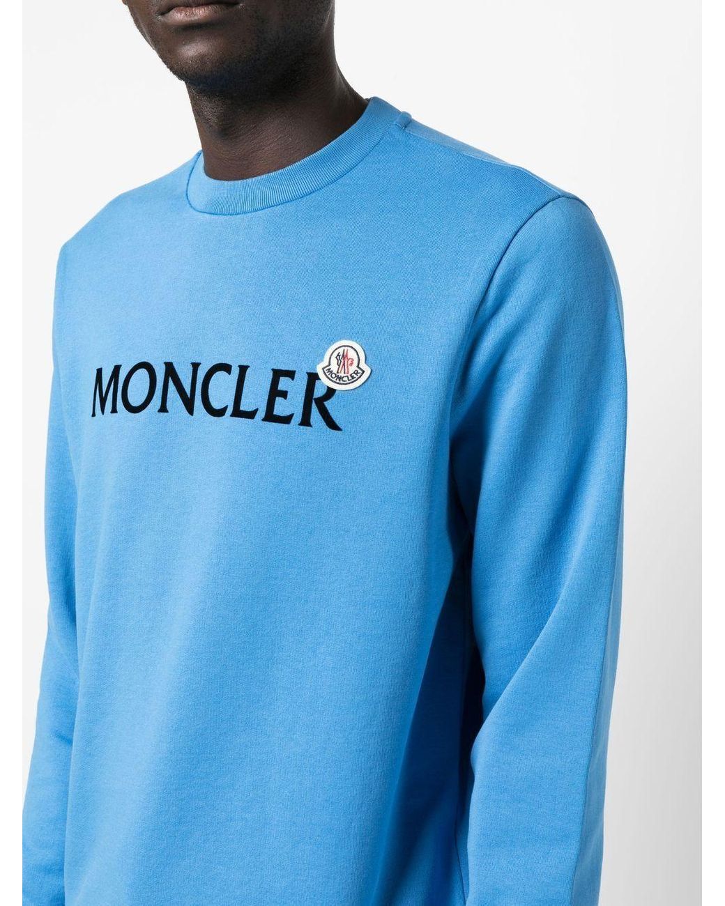 Moncler Sweater Met Logoprint in het Blauw voor heren | Lyst NL