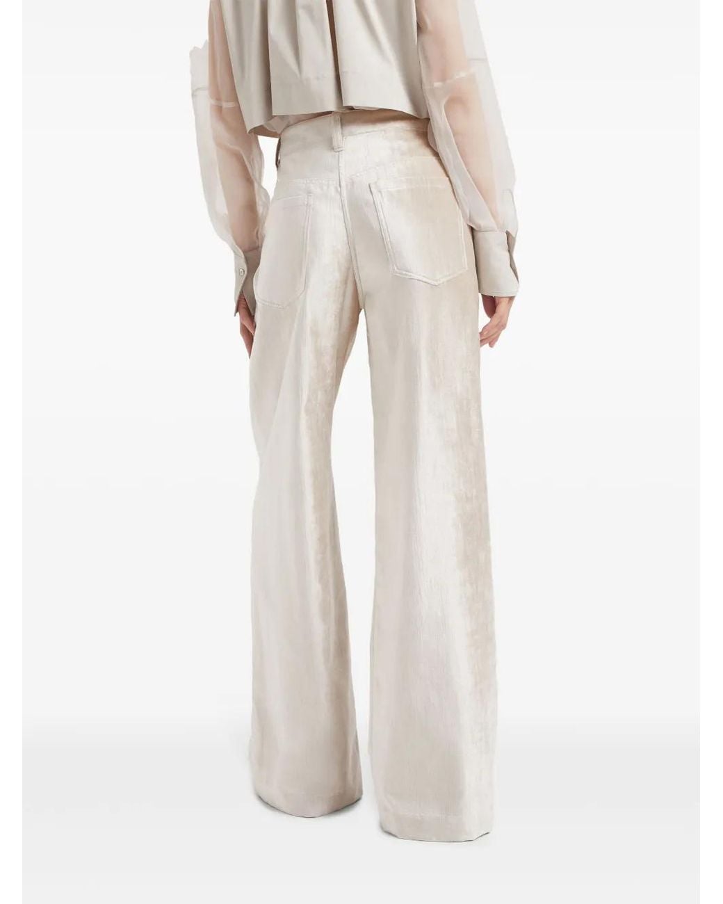 Brunello Cucinelli White Wide-leg Trousers