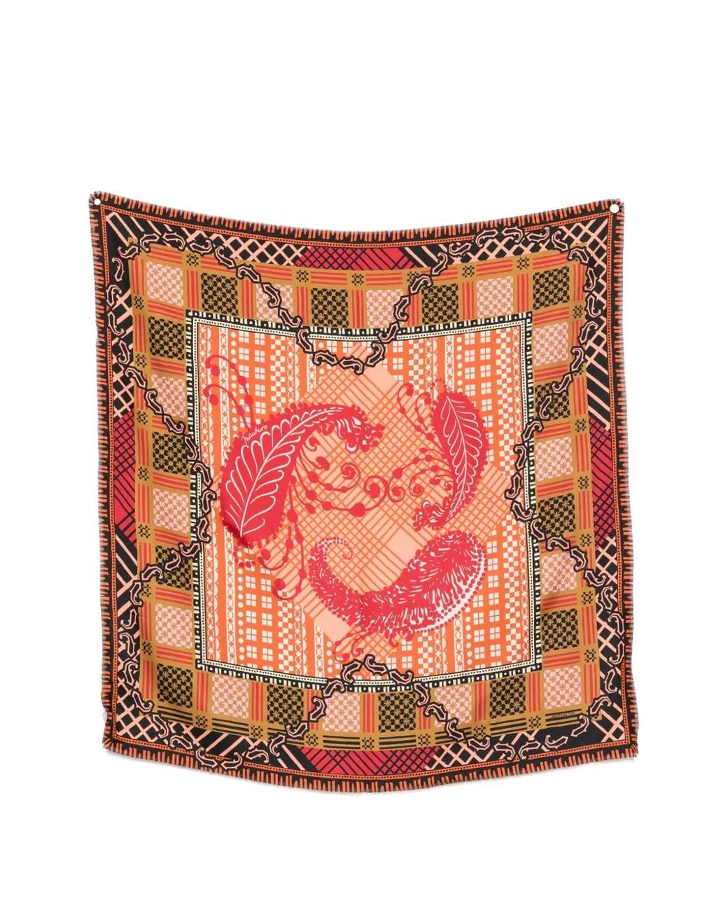 Mantero 1902 Pink Paisley-Print Silk Scarf
