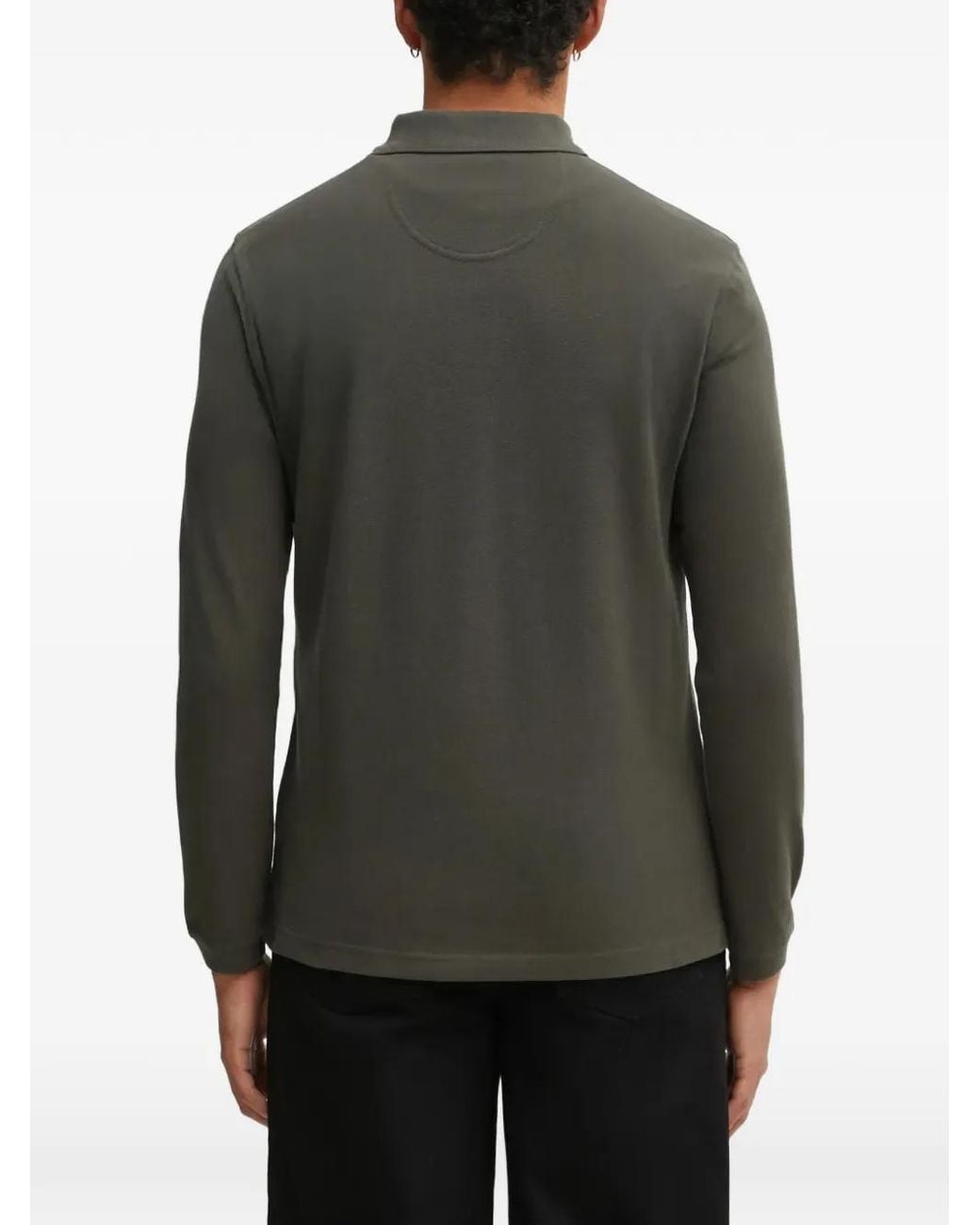 Barbour Gray Long-Sleeved Polo Shirt for men