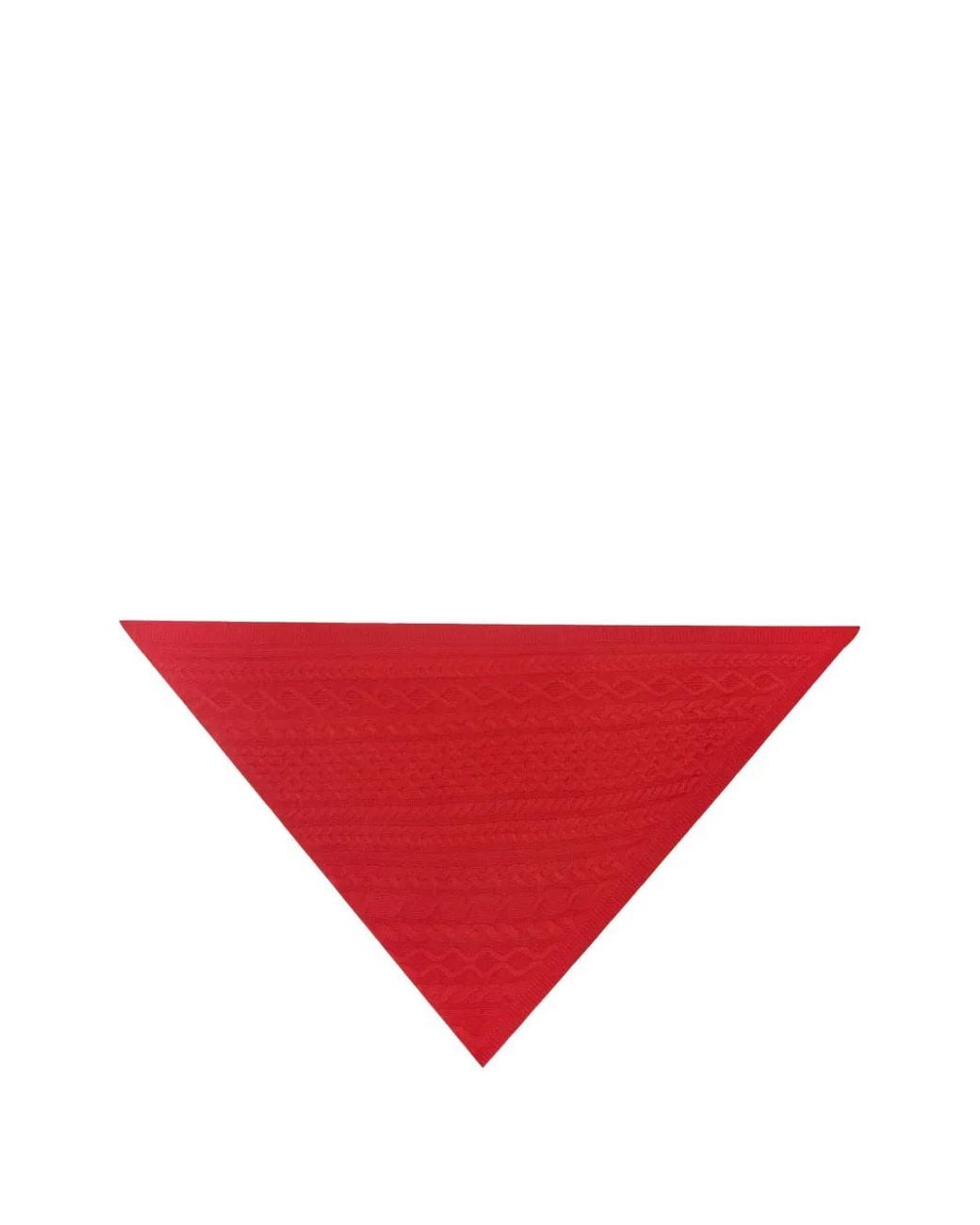 Bompard Red Sacha Cable-Knit Triangle Scarf