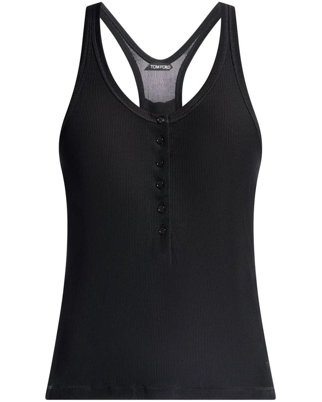 Tom Ford Black Ribbed Jersey Tank Top