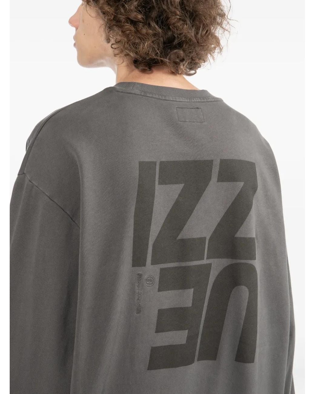 Izzue Gray Logo-Embroidered Sweatshirt for men